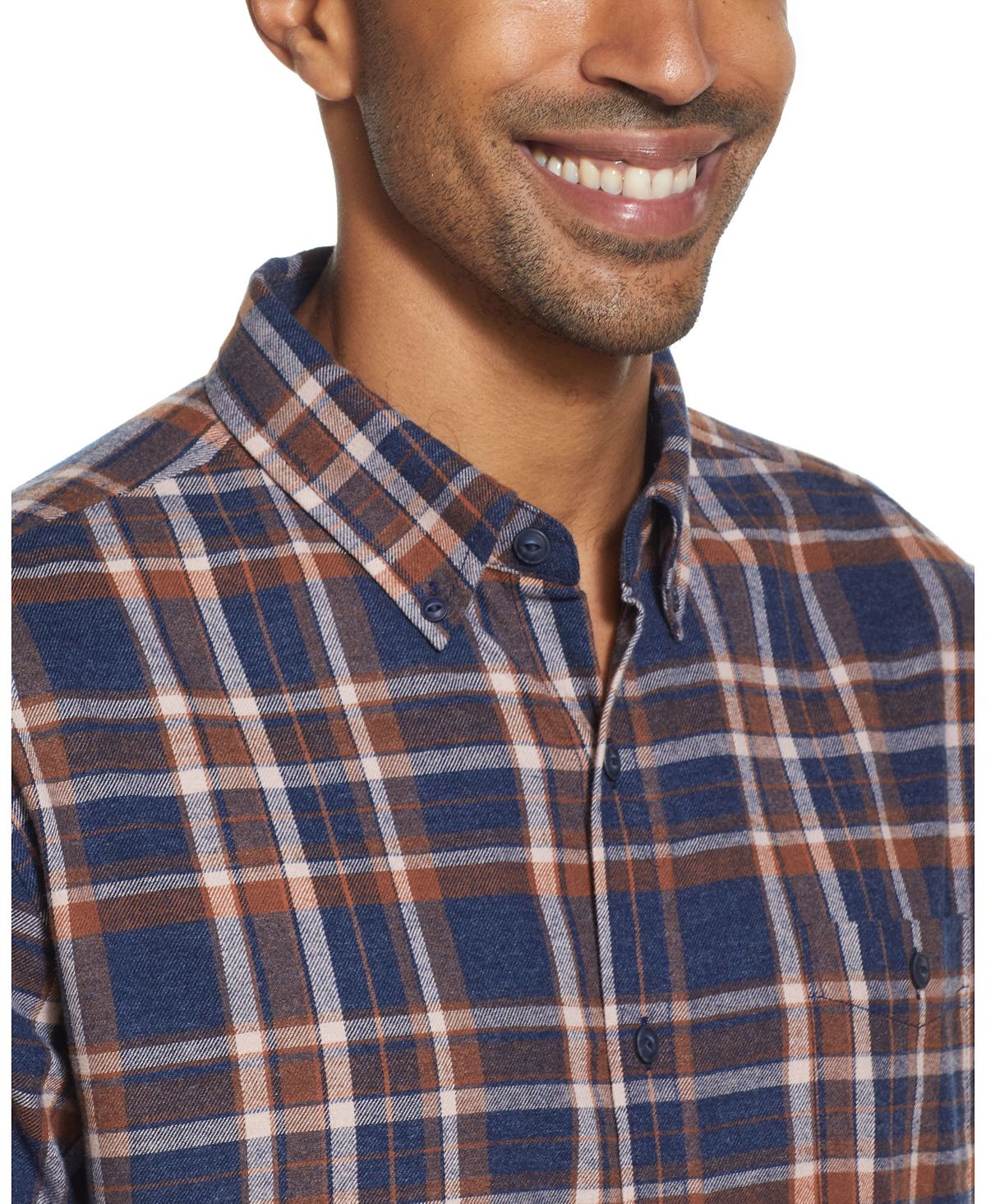 Weatherproof Vintage Antique Plaid Flannel Shirt Estate Blue