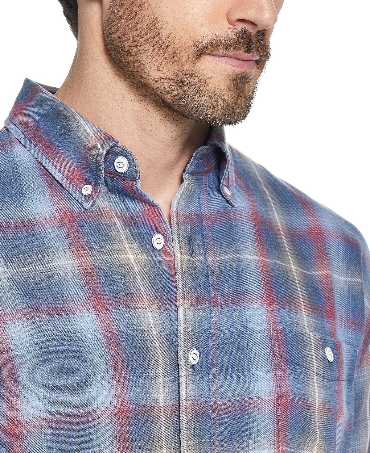 Weatherproof Vintage Button-down Plaid Shirt Sapphire