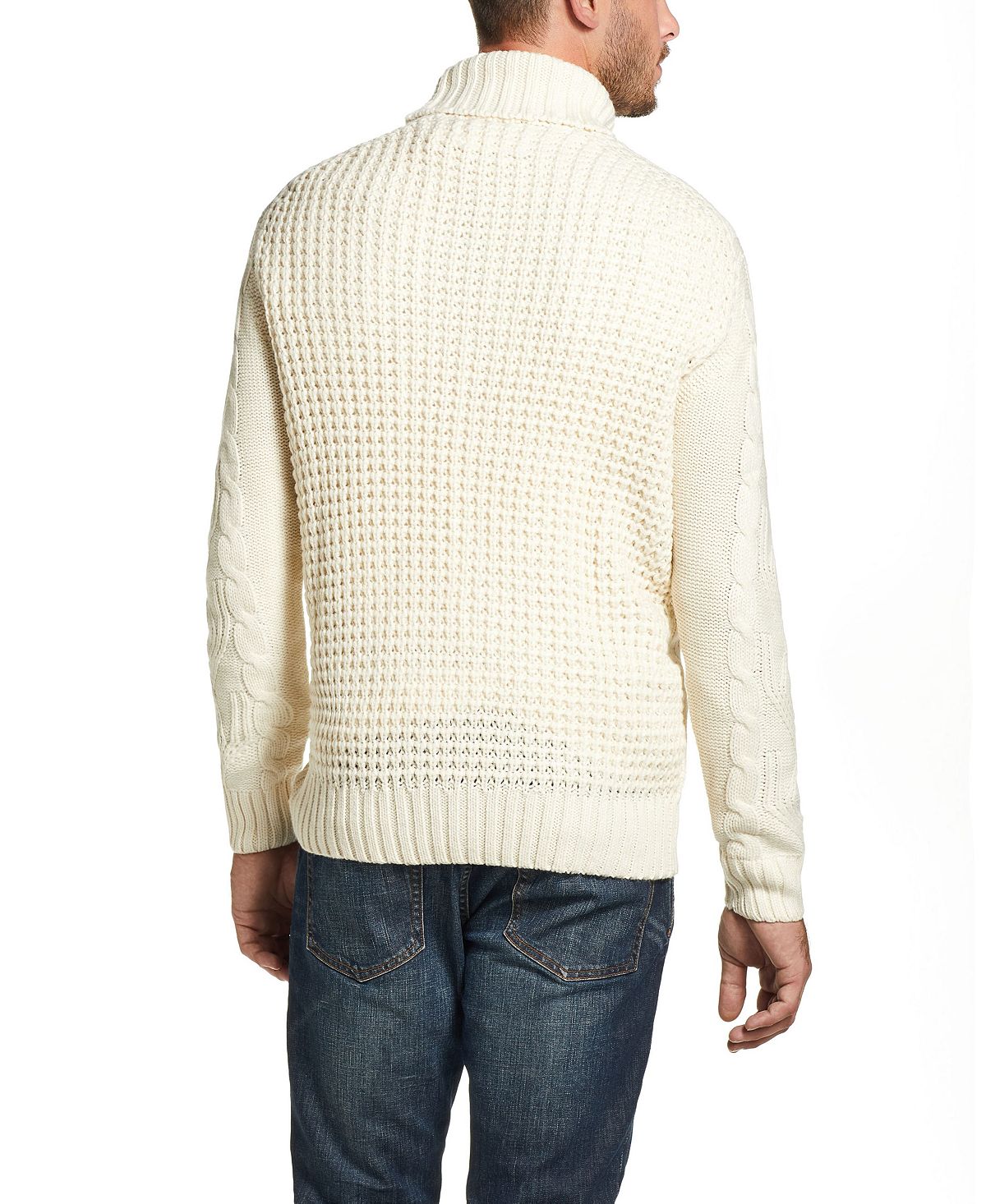 Weatherproof Vintage Chunky Turtle Neck Sweater Ecru