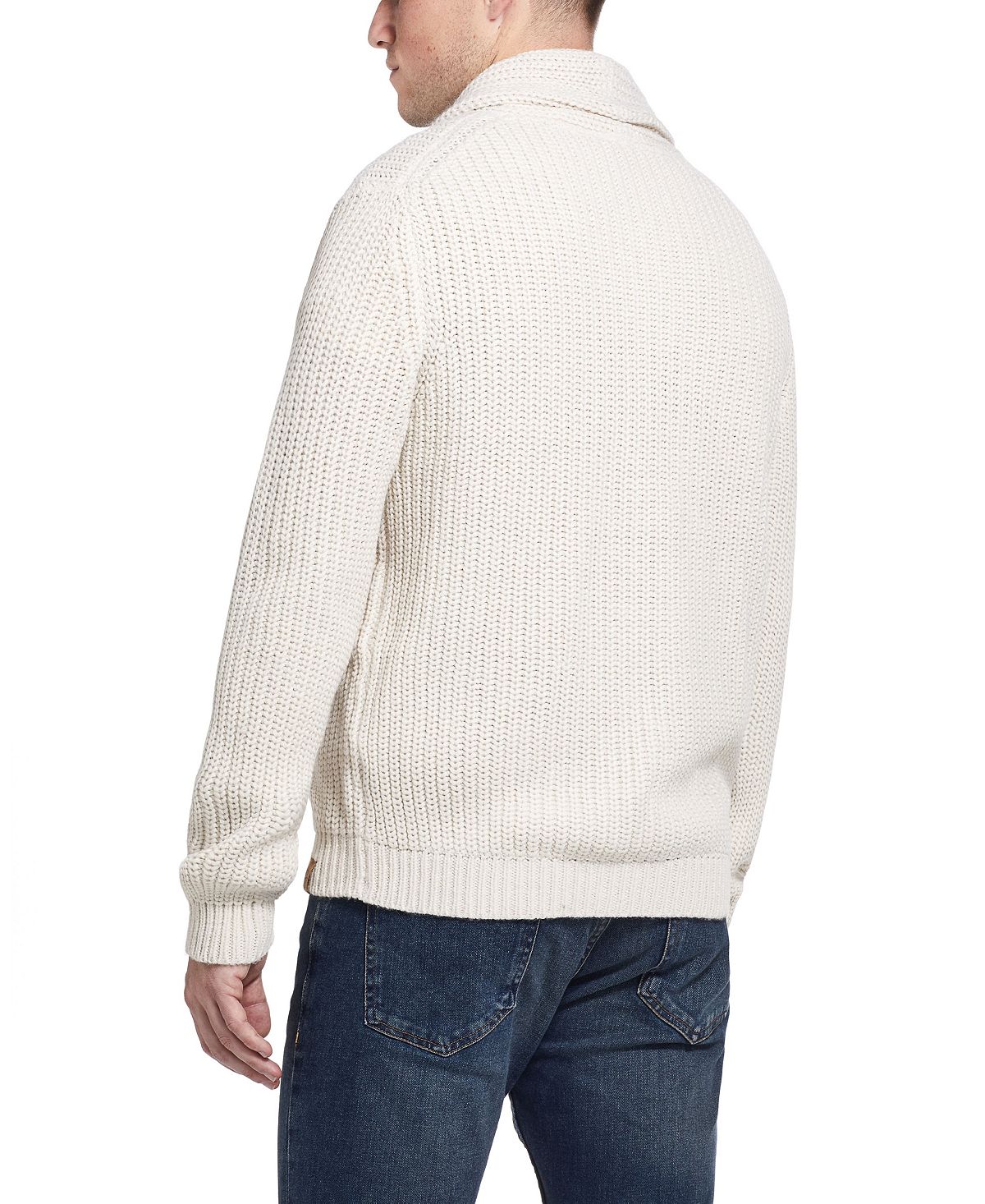 Weatherproof Vintage Jersey Lined Cardigan With Toggles Ecru
