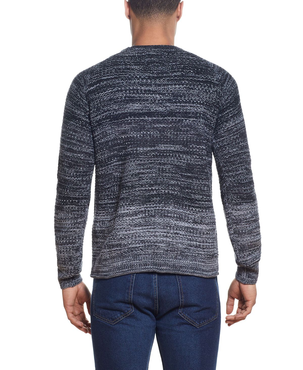 Weatherproof Vintage Ombre Roll Crew Sweater Black Marl