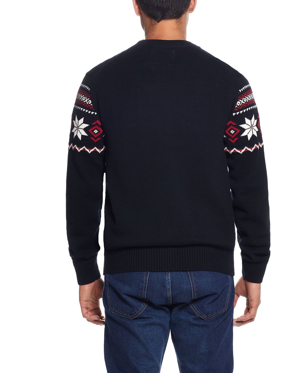 Weatherproof Vintage Snowflake Crew Neck Sweater Black