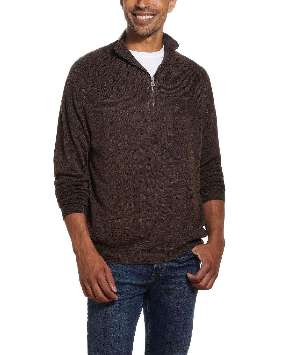 Weatherproof Vintage Soft Touch 1/4 Zip Sweater Oxblood Heather