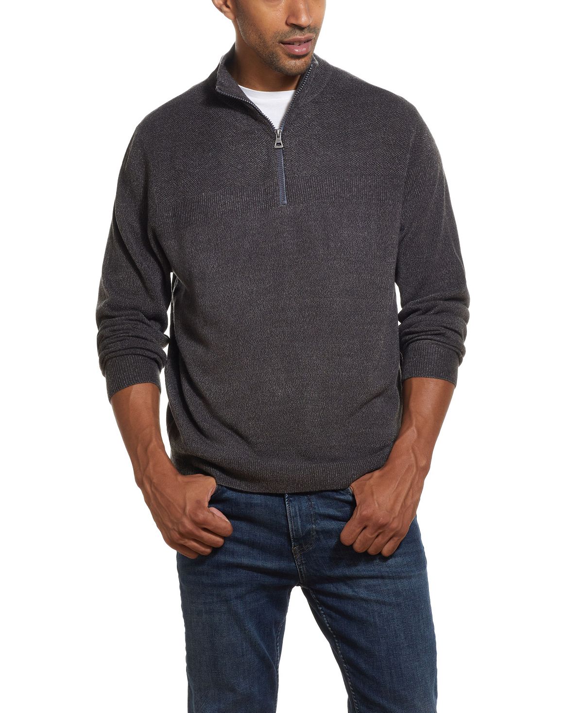 Weatherproof Vintage Soft Touch 1/4 Zip Sweater Pewter Heather