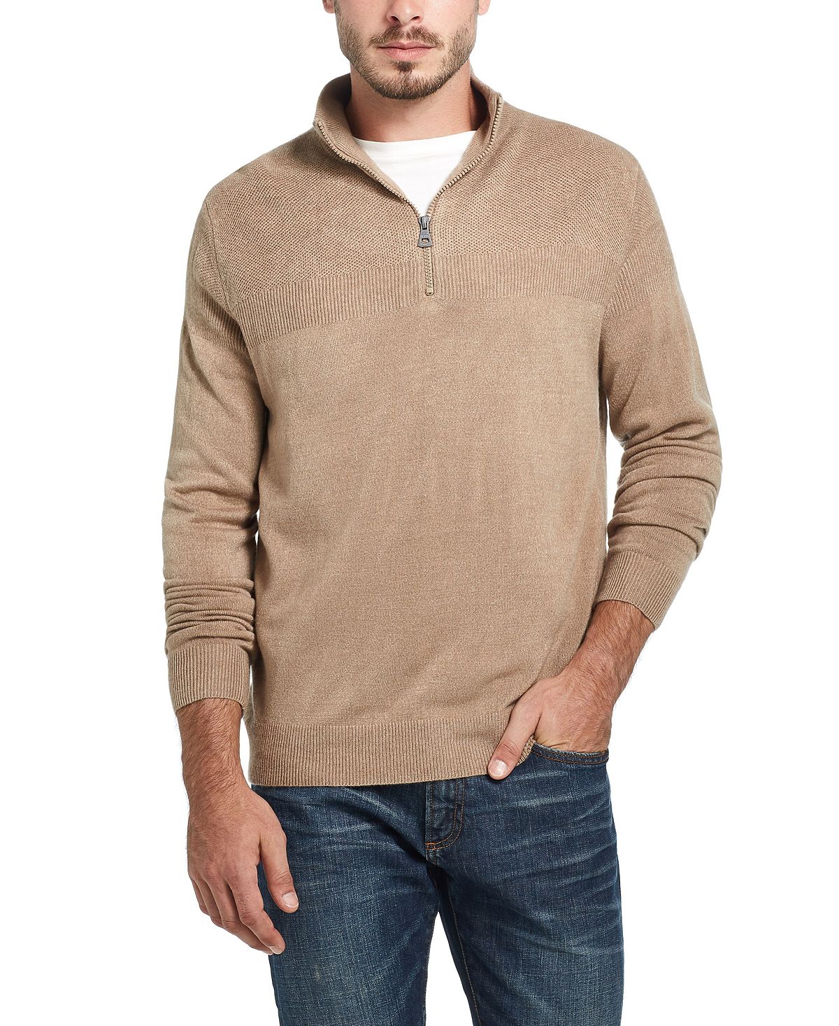 Weatherproof Vintage Soft Touch 1/4 Zip Sweater Sand