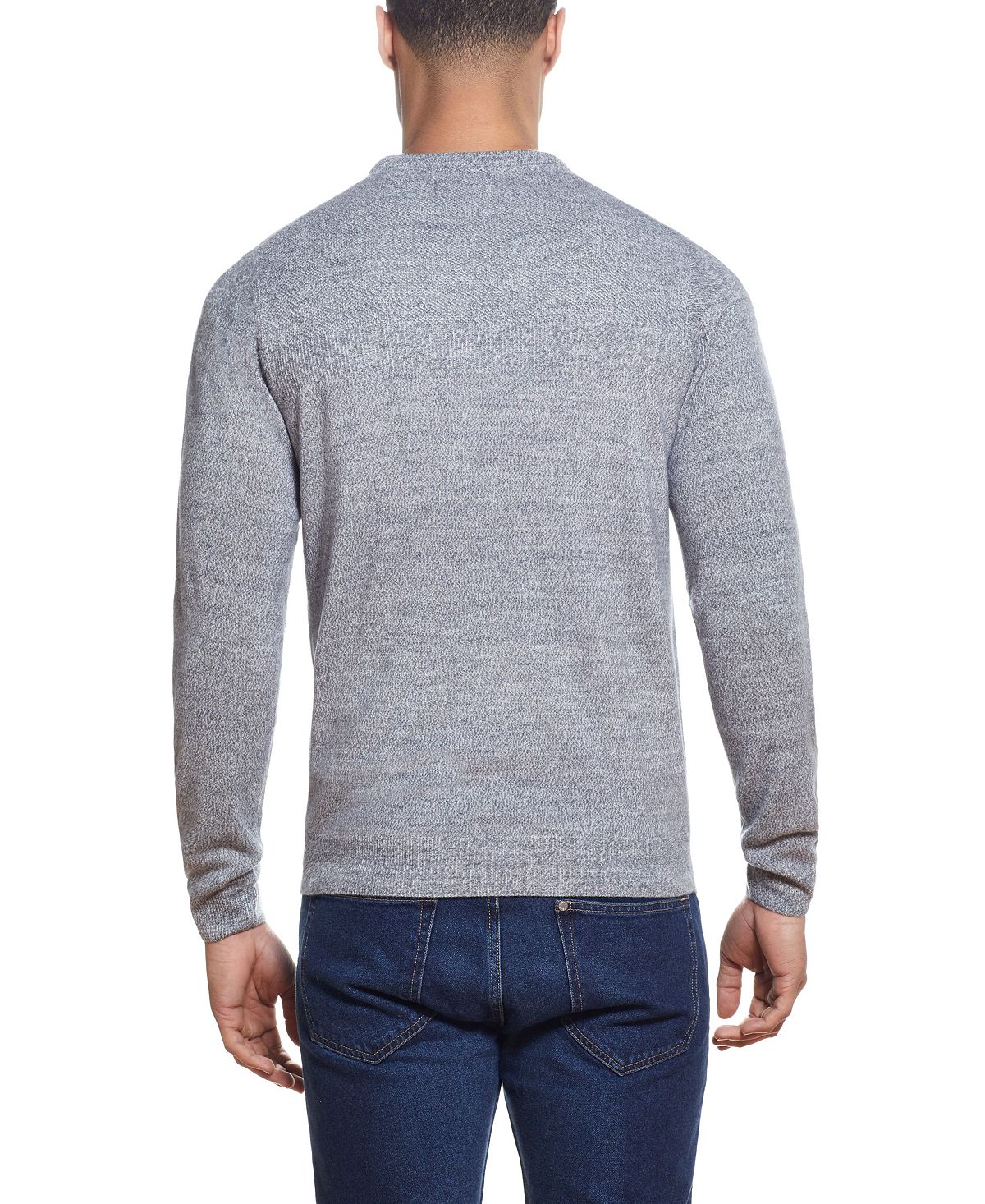 Weatherproof Vintage Soft Touch Stripe Crew Neck Sweater Gray Marl