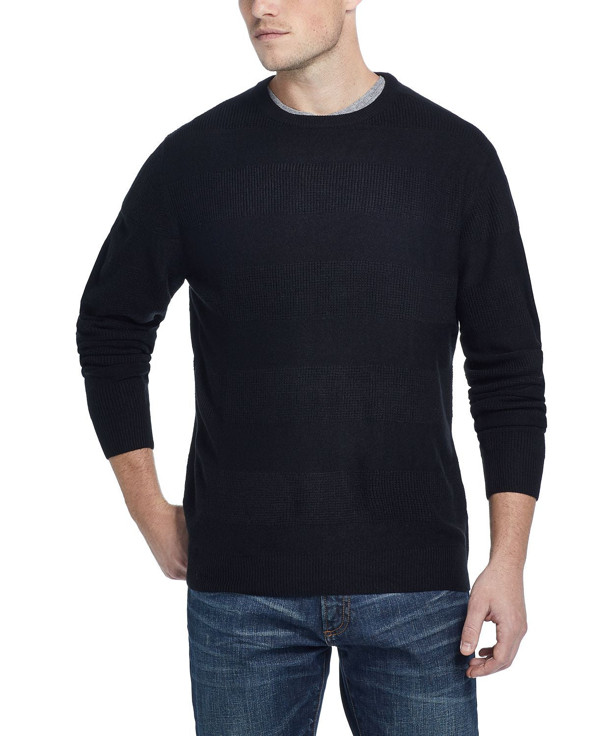 Weatherproof Vintage Soft Touch Striped Sweater Black