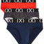 (X) Fieryred Varsity Navy and Stripe No Show Briefs 3-Pack