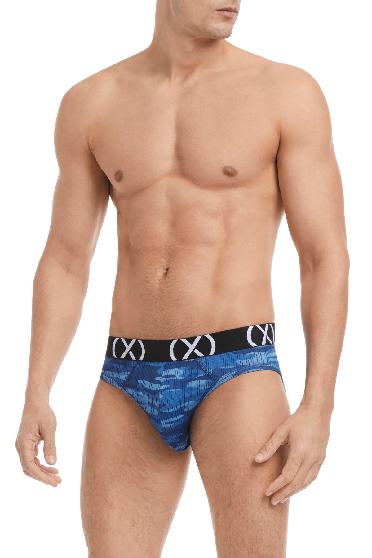 (X) Varsity Navy Powerblue and Tech Camo No Show Briefs 3-Pack