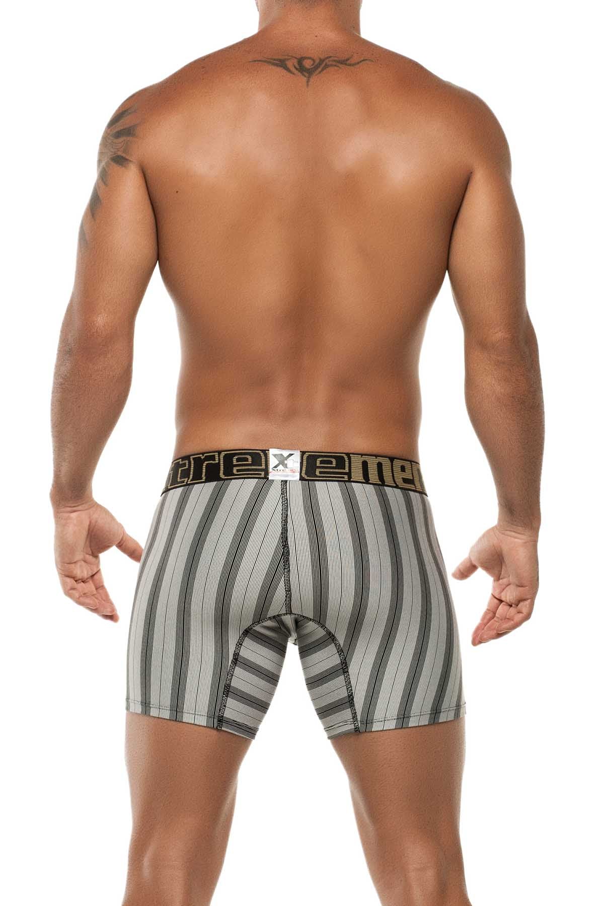 XTREMEN Black/White Stripe Microfiber Boxer Brief