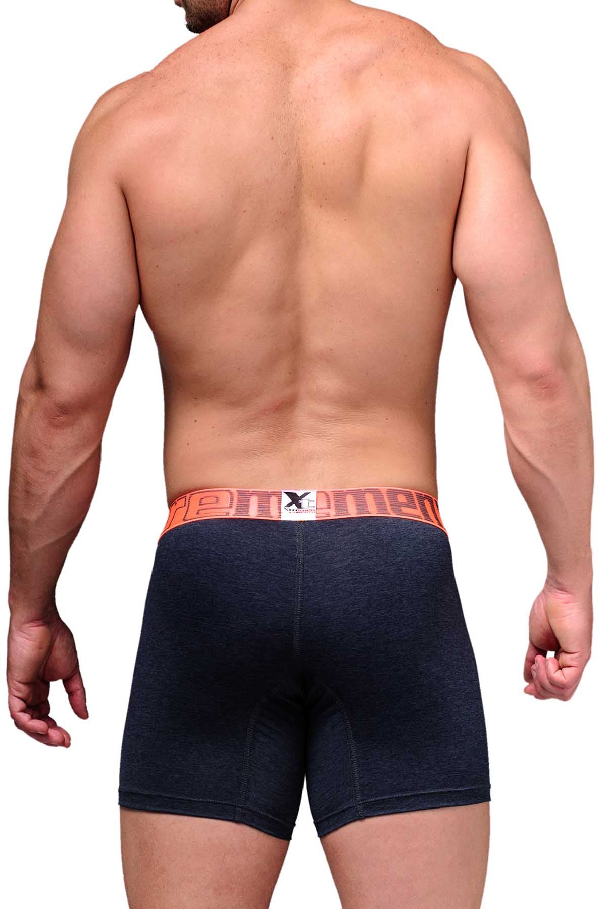 XTREMEN Dark-Grey/Neon-Orange Microfiber Boxer Brief