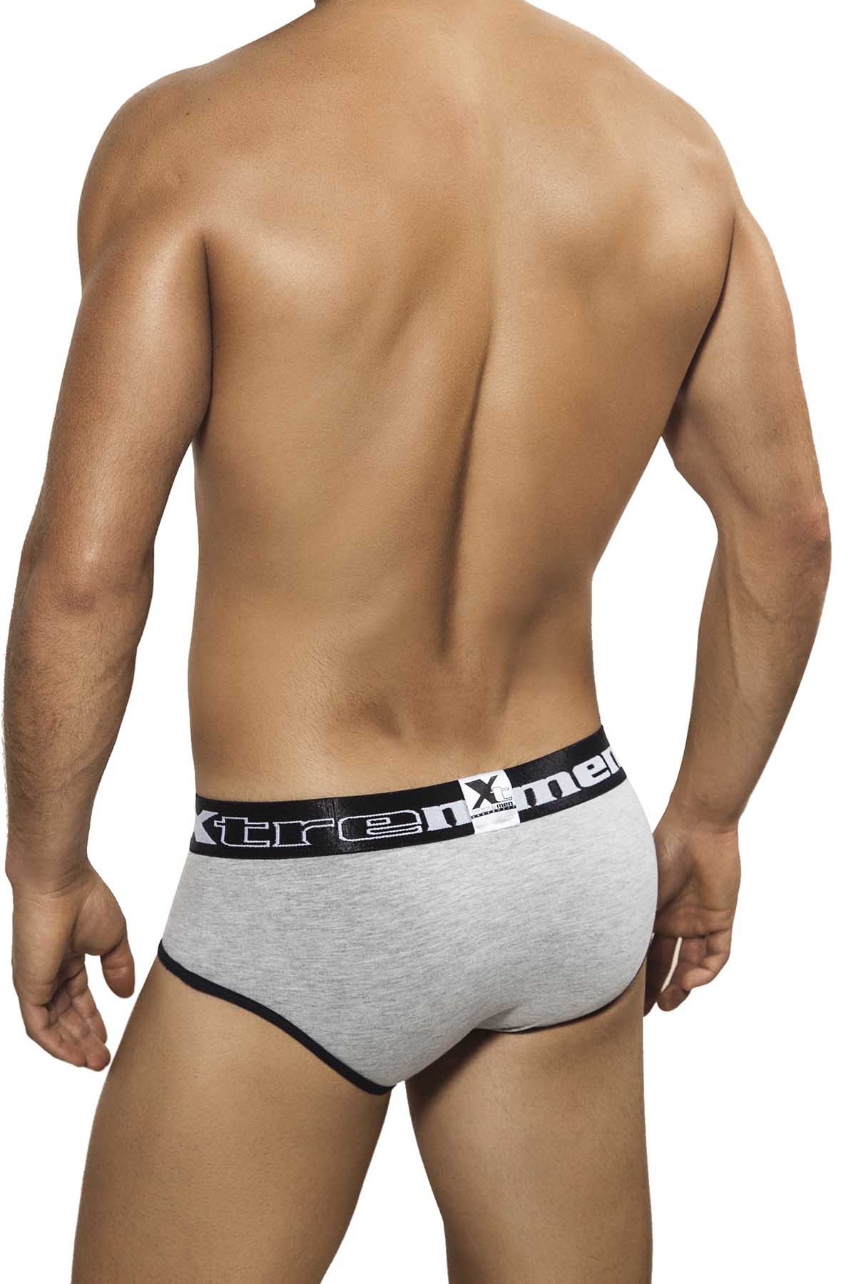 XTREMEN Grey/Black Classic Contrast Brief