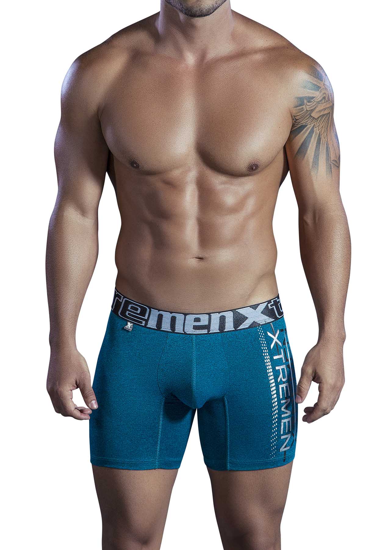 XTREMEN Jade-Green Microfiber Boxer Brief