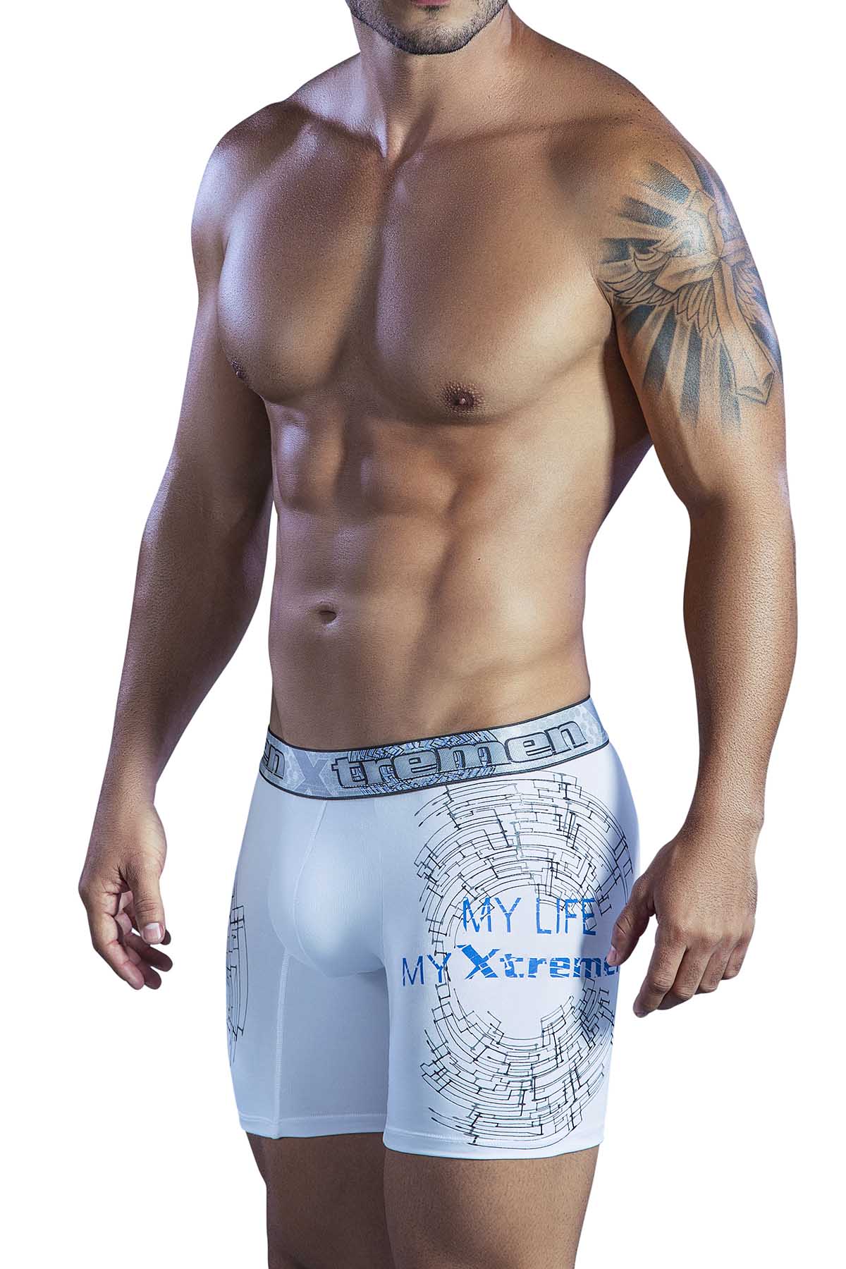 XTREMEN White Maze Microfiber Boxer Brief
