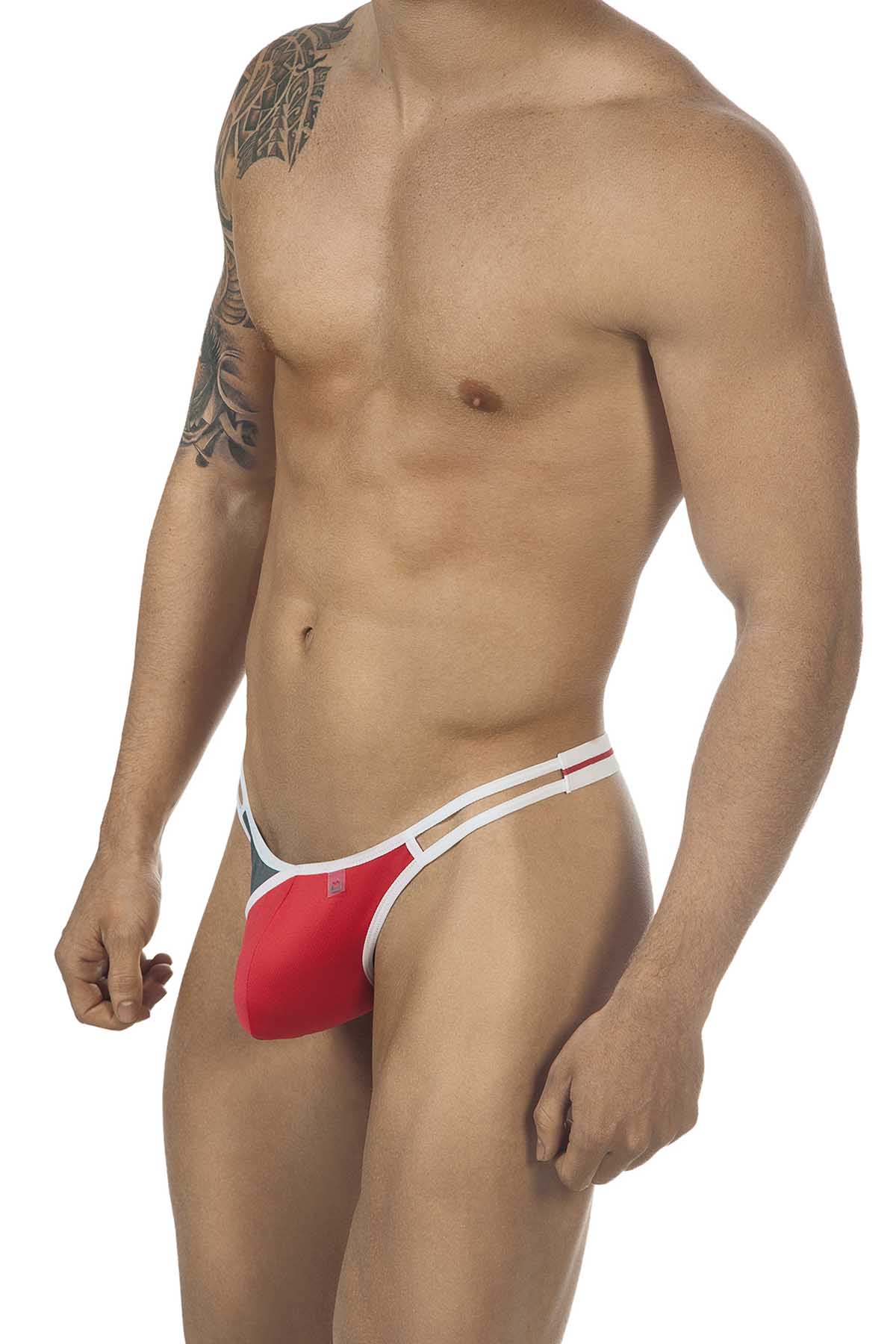 PPÜ Red/White Colorblock Thong