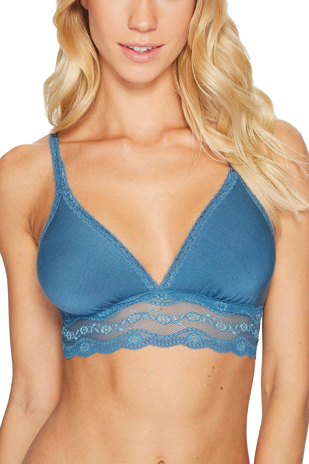 b.tempt'd Blue-Ashes b.adorable Modal Lace-Trim Bralette