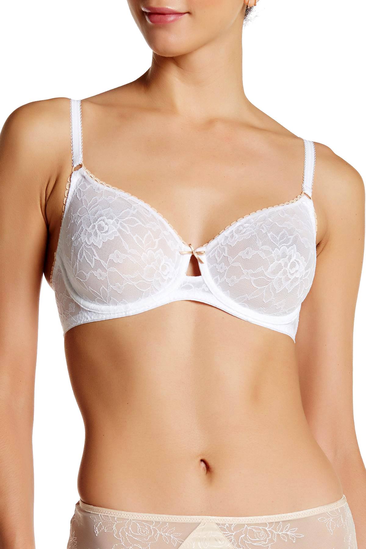 b.tempt'd White Full-Bloom Underwire Bra