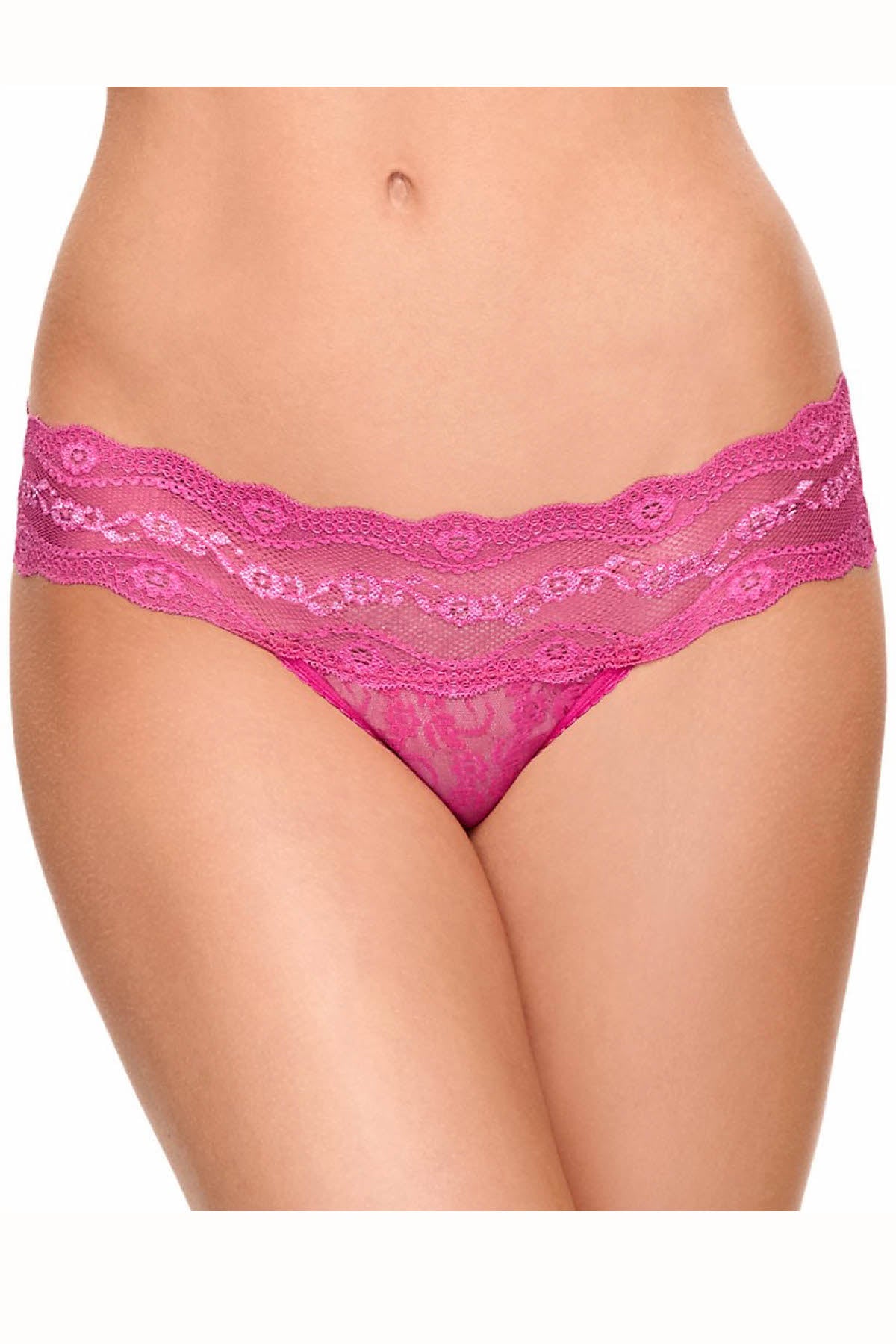 b.tempt'd by Wacoal Pink-Yarrow Lace Kiss Thong