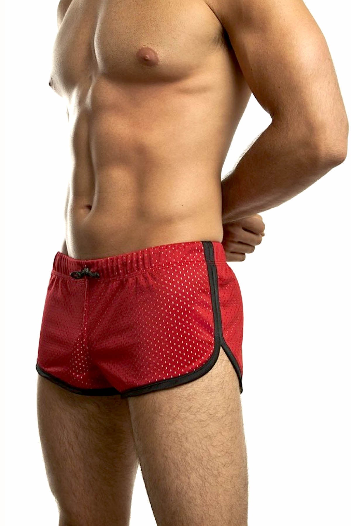 Jack Adams Red Air Mesh Track Short W/ Liner