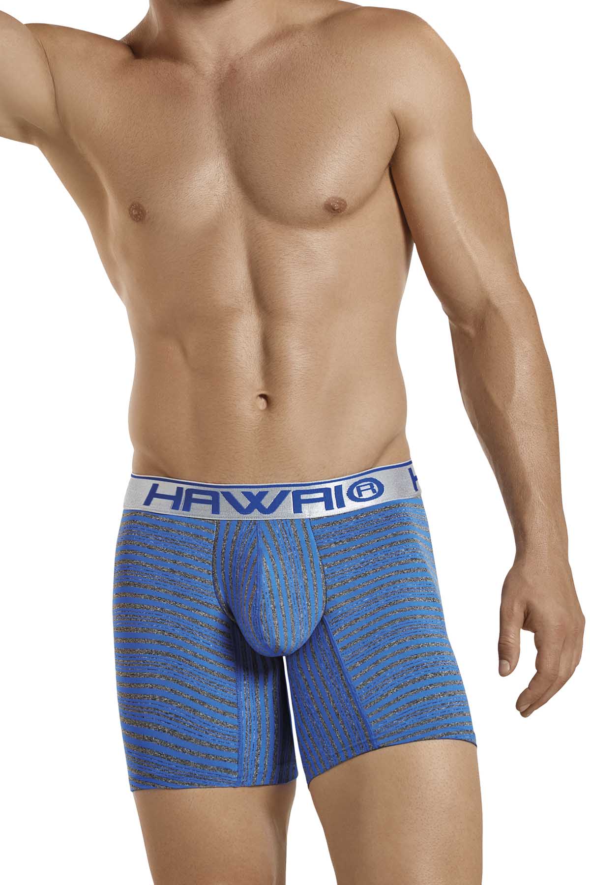 Hawai Electric Blue & Grey Stipe Boxer