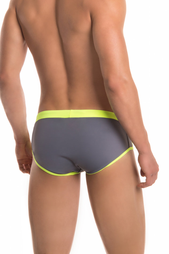 Jor Grey & Green Sport Swimwear Brief