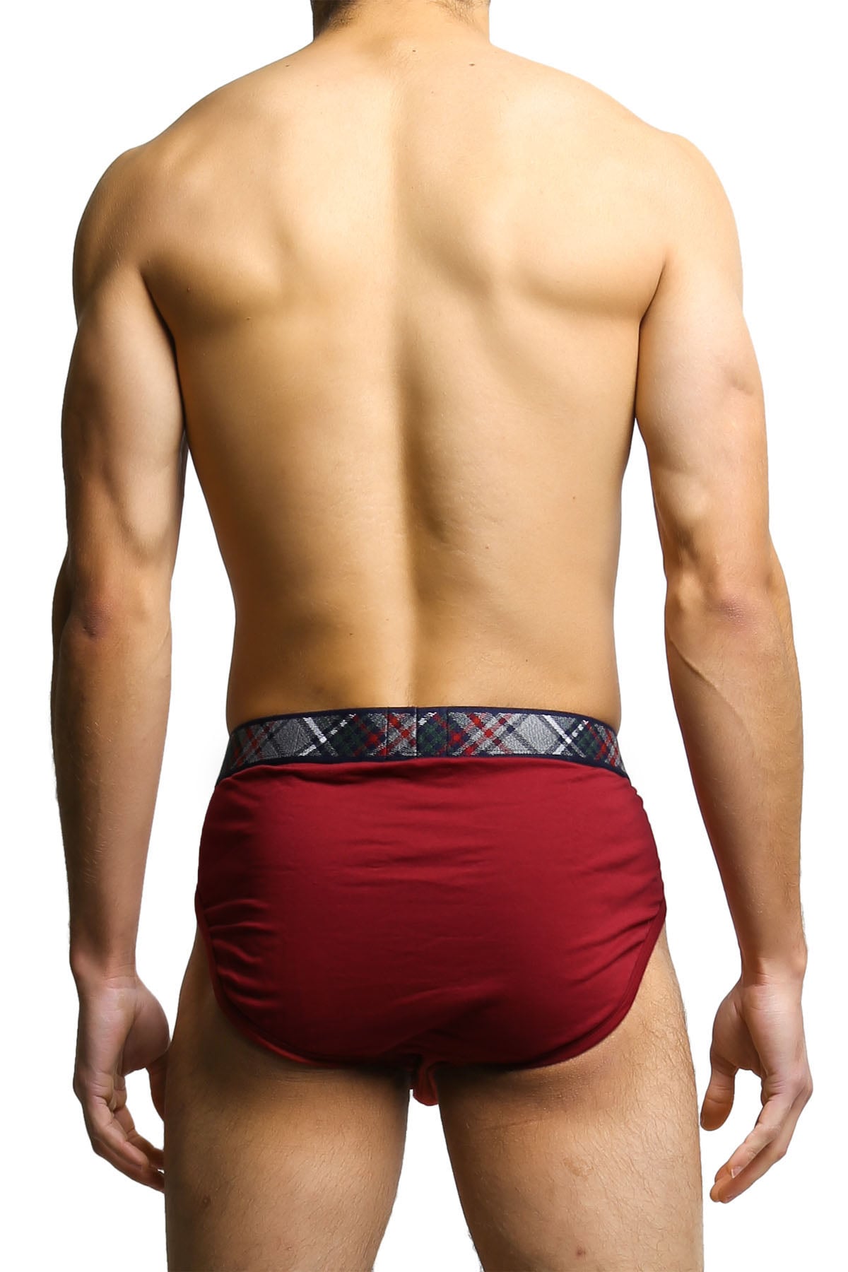 2(X)IST Cranberry Tartan Brief
