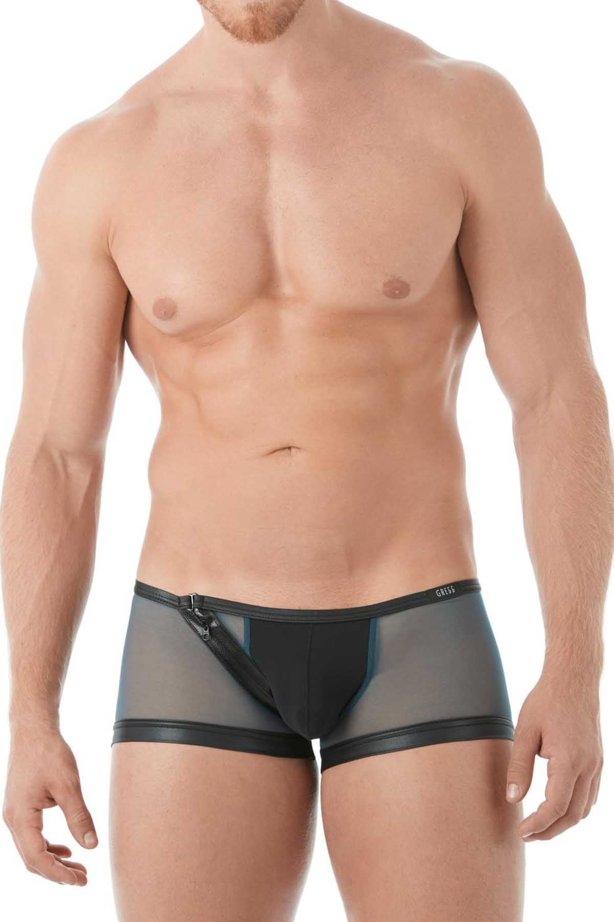 Gregg Homme Blue Break-In Zipper Mesh Boxer Trunk
