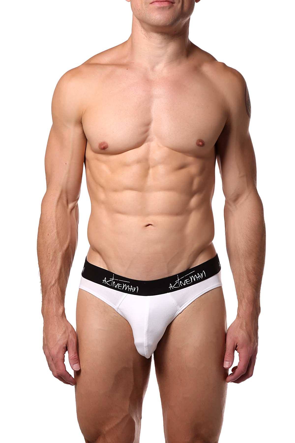 Activeman White Cotton Brief