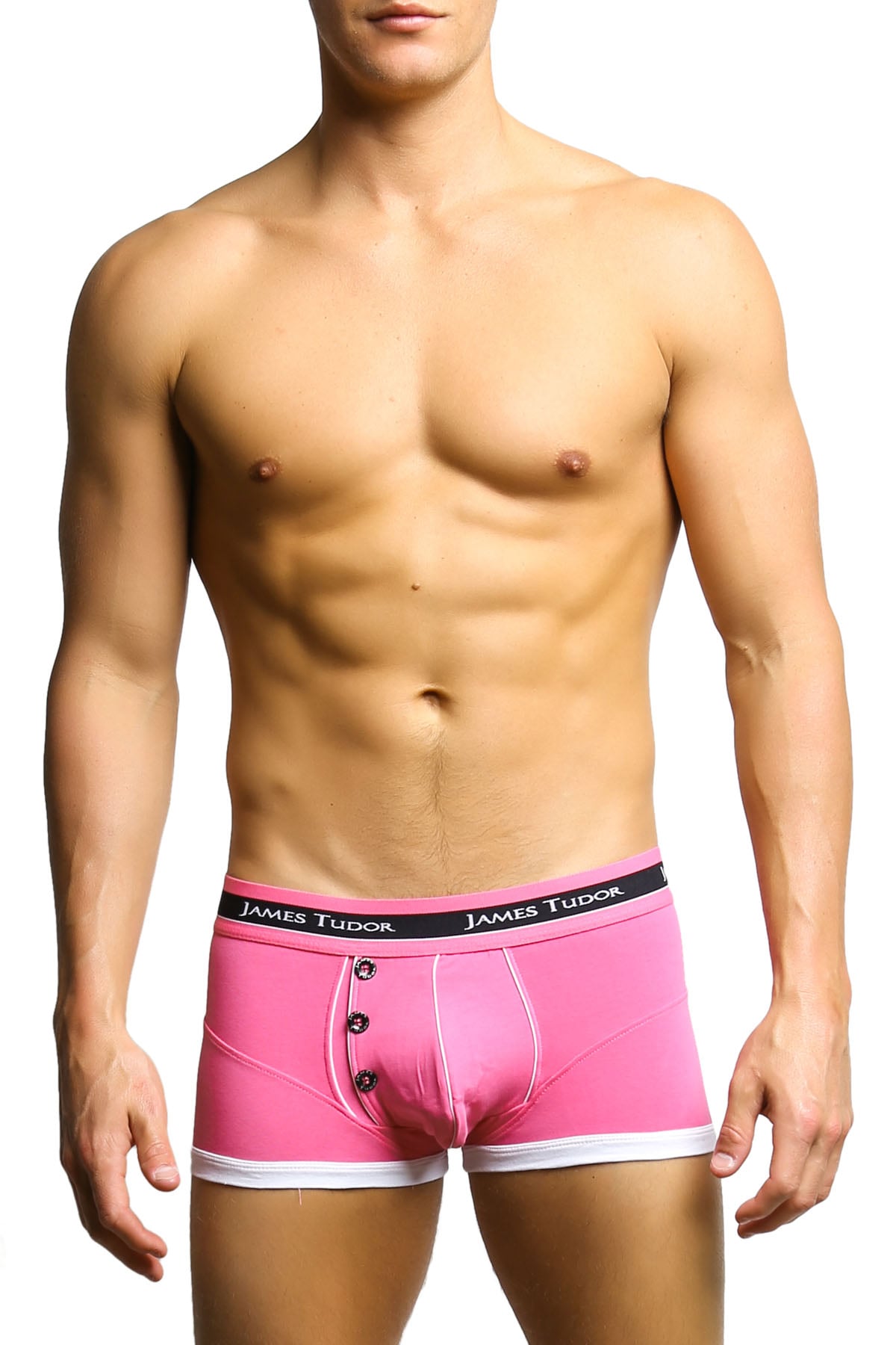 James Tudor Pink & White Retro Boxer