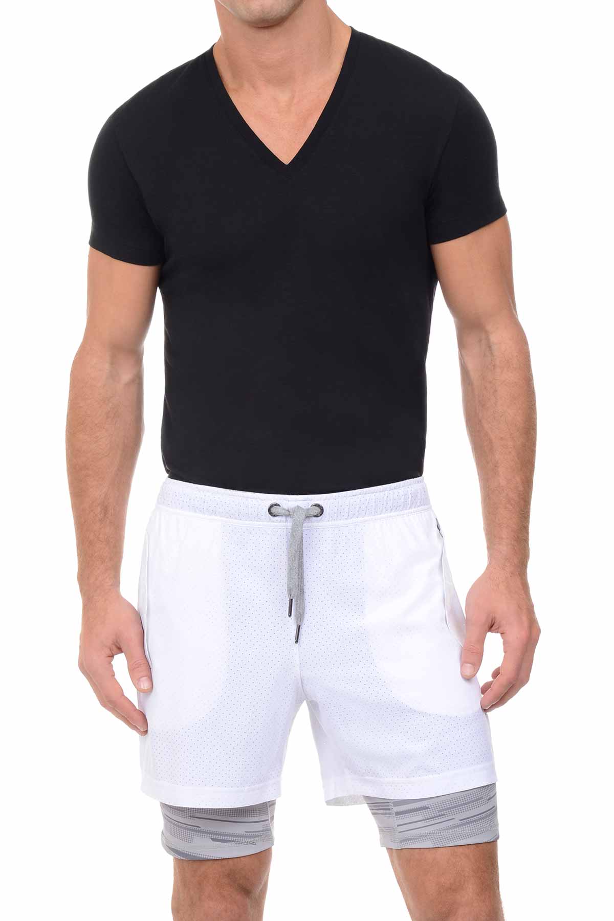2(X)ist White Modern Sport Mesh Short