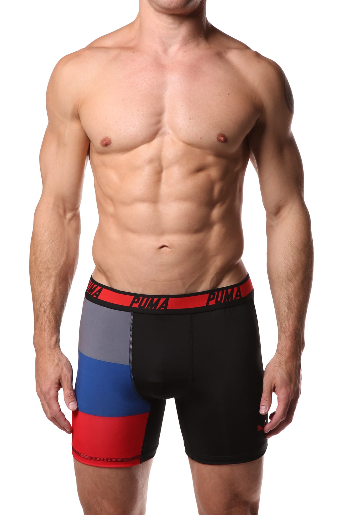 PUMA Black & Multi Side Panel Boxer Brief