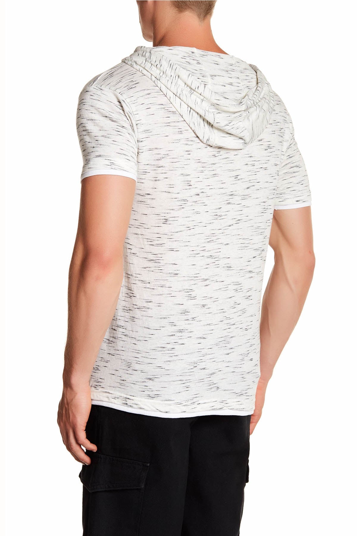 Pop Icon White Space-Dyed Hooded Henley