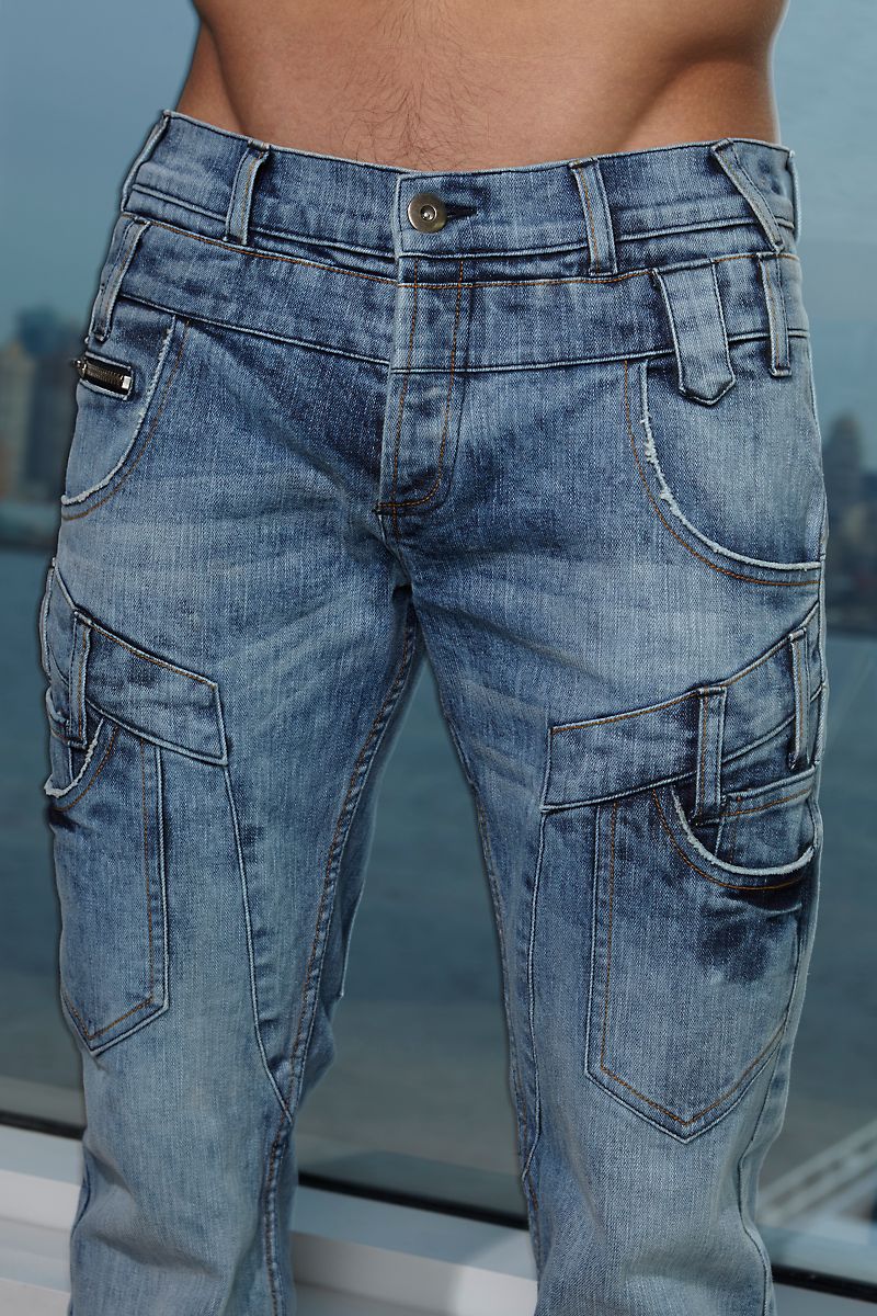 P.O.V. Light Blue Multi-Pocket Jean