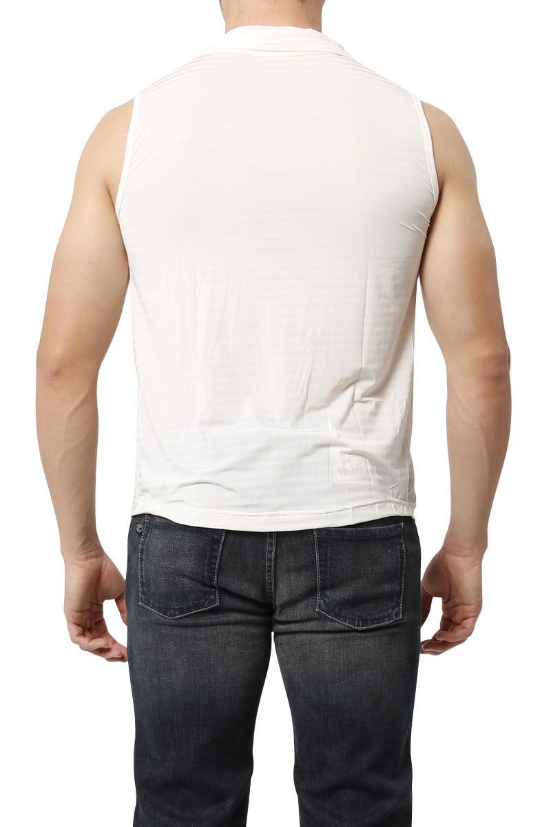 P.O.V. Ivory Toga Sleeveless Shirt