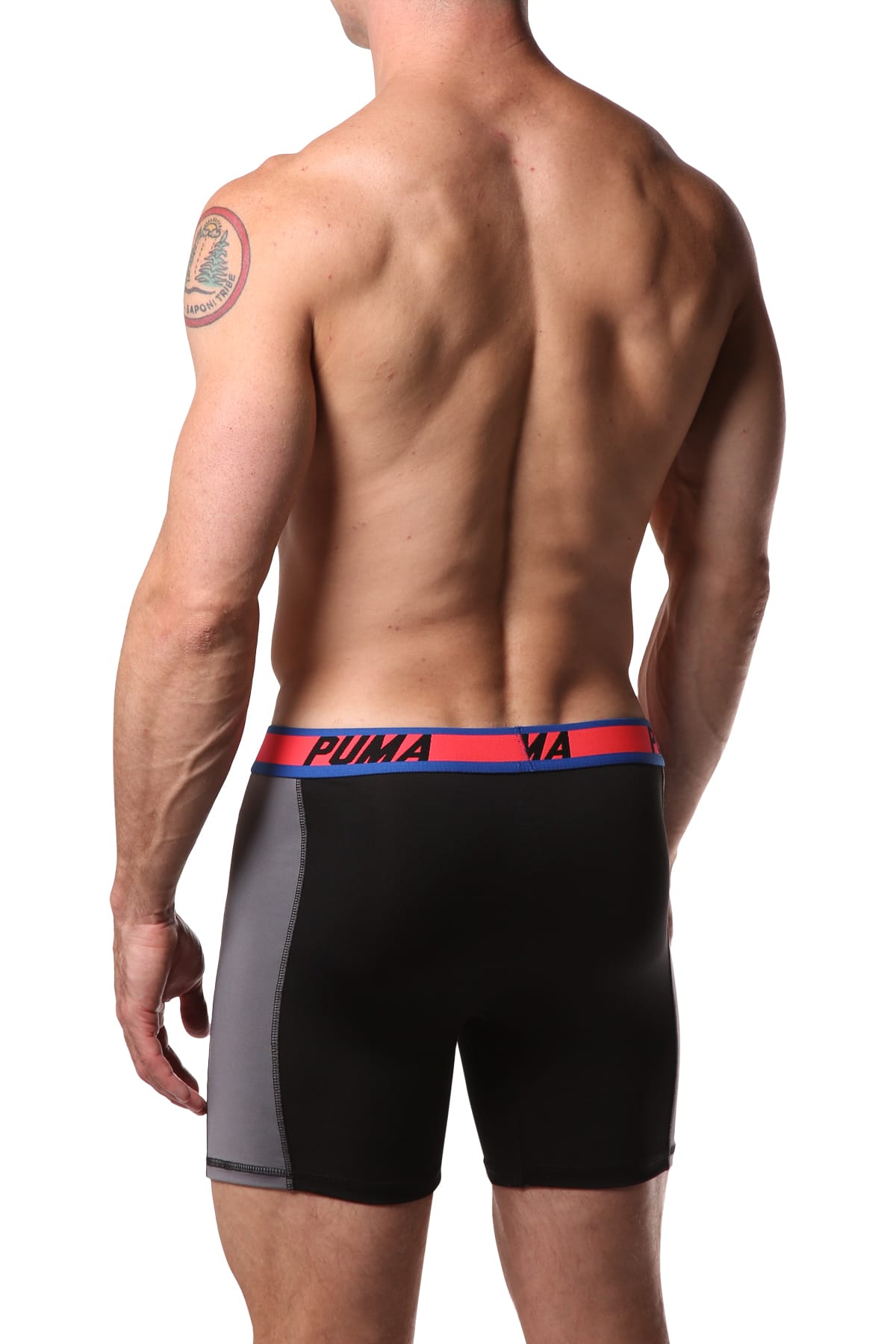 PUMA Light Black & Grey Solid Side Panel Boxer Brief