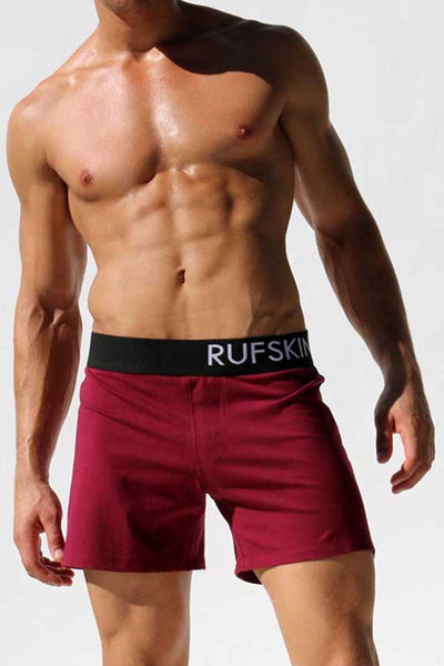 Rufskin Burgundy Daniel Loose Fit Stretch Lounge Shorts