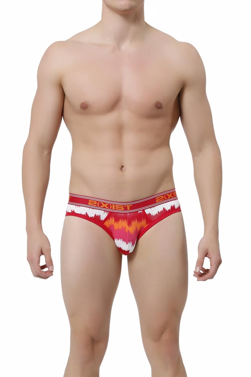 2(X)IST Ski Patrol Red Ikat Print No-Show Brief