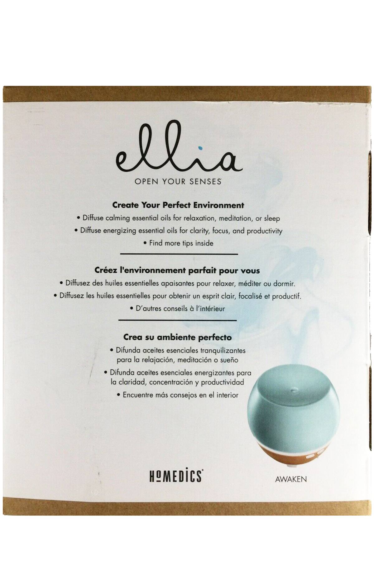 ellia for HoMEDiCS Blue Awaken Ultrasonic Aroma Diffuser Starter Kit