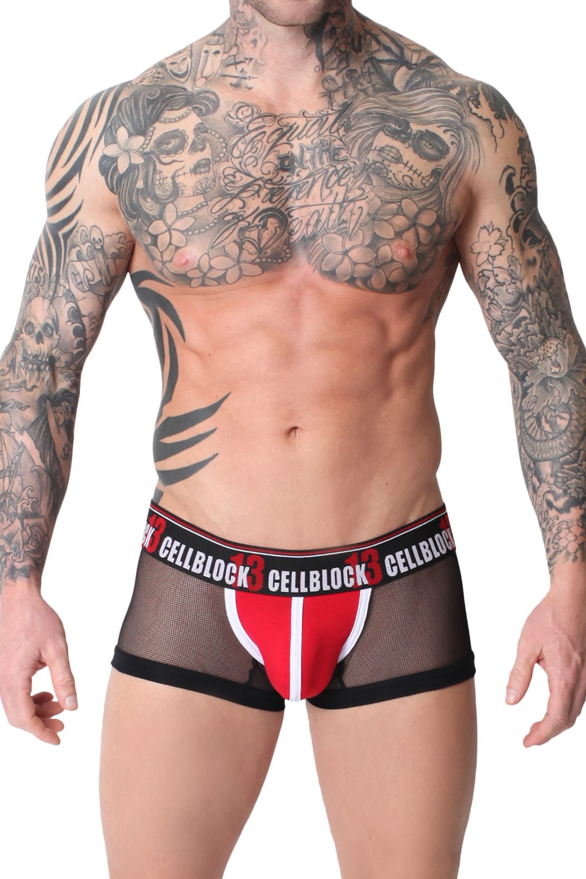 Cell Block 13 Red Dark Room Backless Jock Trunk