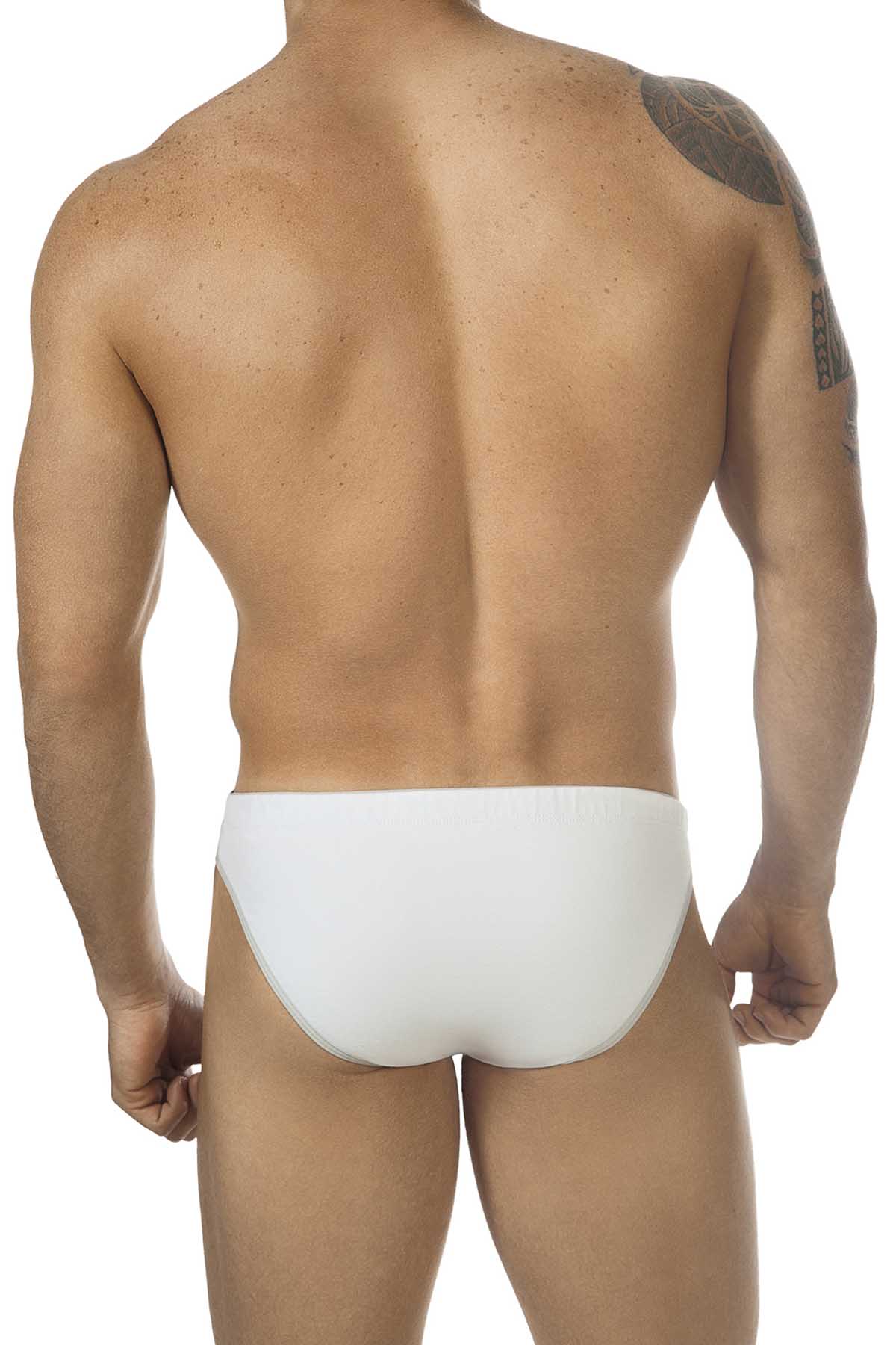 PPÜ White/Grey-Contrast Bikini Brief