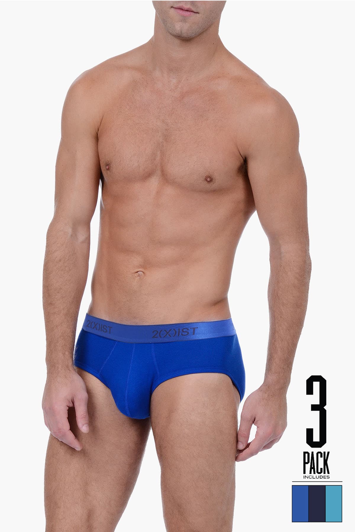 2(X)IST Blue/D.Blue/L.Blue Essential Contour Brief 3-Pack