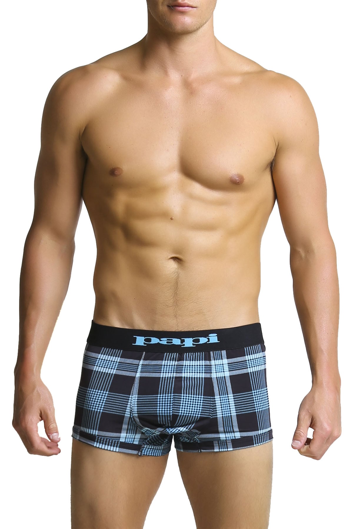 2-Pack Papi Turquoise Plaid & Black Trunks