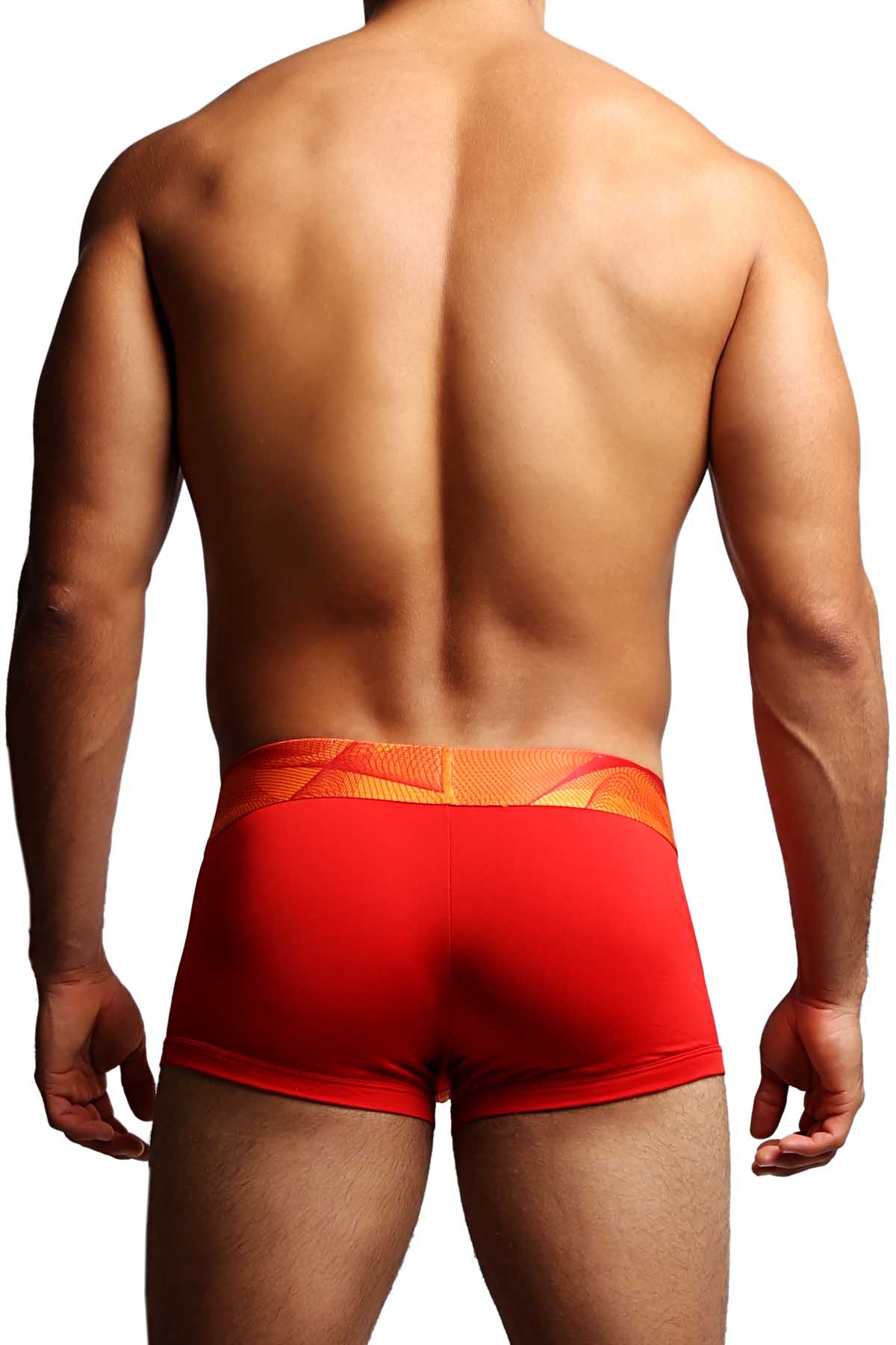 2-Pack Papi Red & Orange Contrast Microfusion Performance Brazilian Trunks