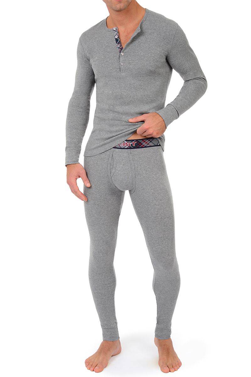 2(X)IST Grey Tartan Long Sleeve Henley