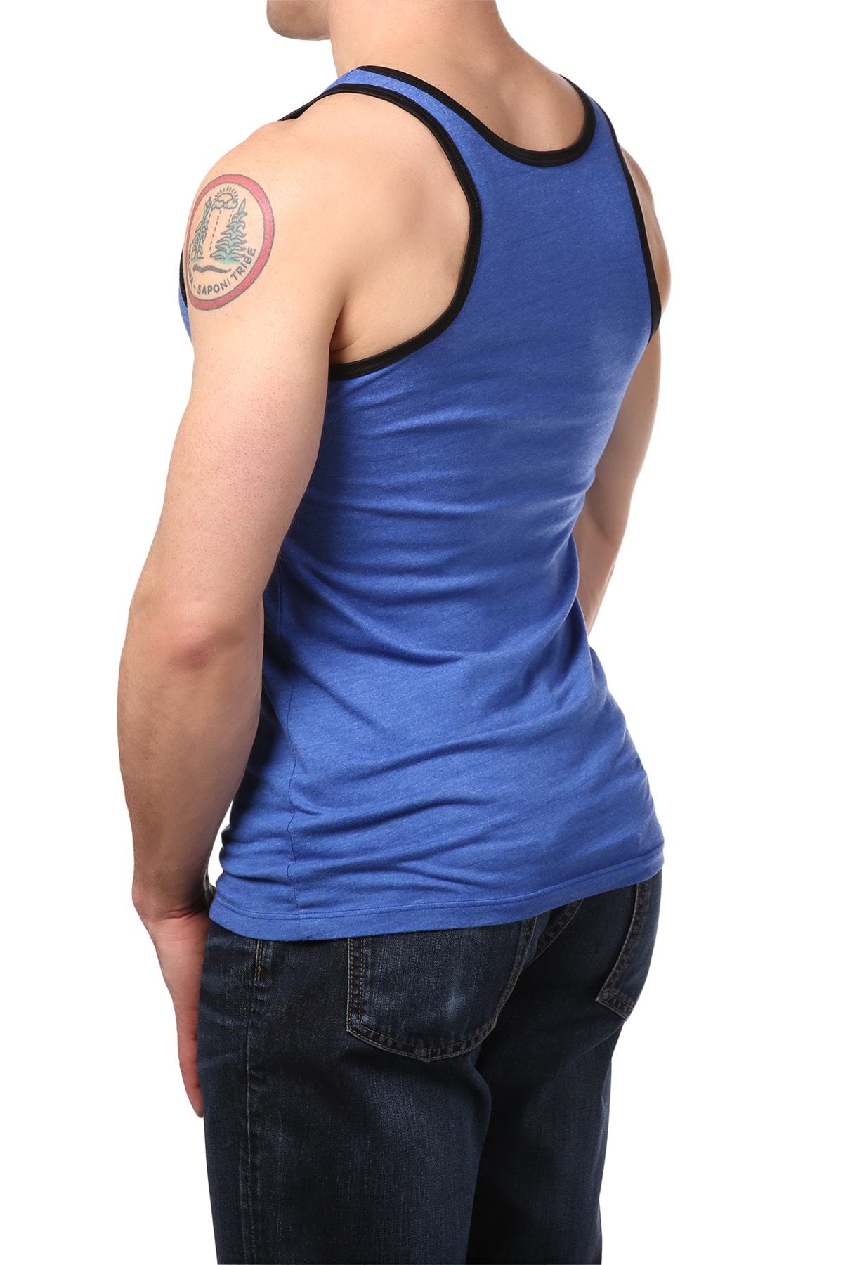 Y.M.L.A Blue Contrast Heather Tank