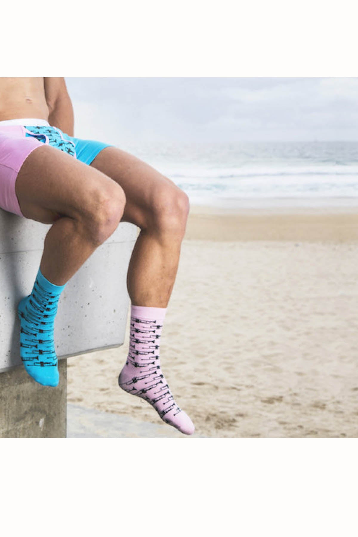Sly Blue & Pink Multi Blow My Trumpet Boxer Brief & Socks Pack