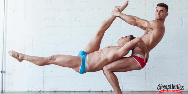 WOW!  These Sexy Male Underwear Models Are Strong & Flexible!