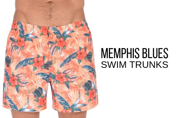 Memphis Blue Printed Swim Shorts