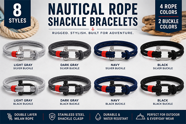 Nautical Rope Shackle Bracelets