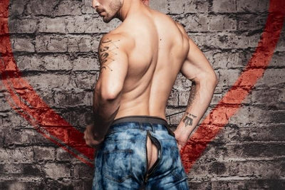 CellBlock 13 Blue Acid Wash Zipper Short